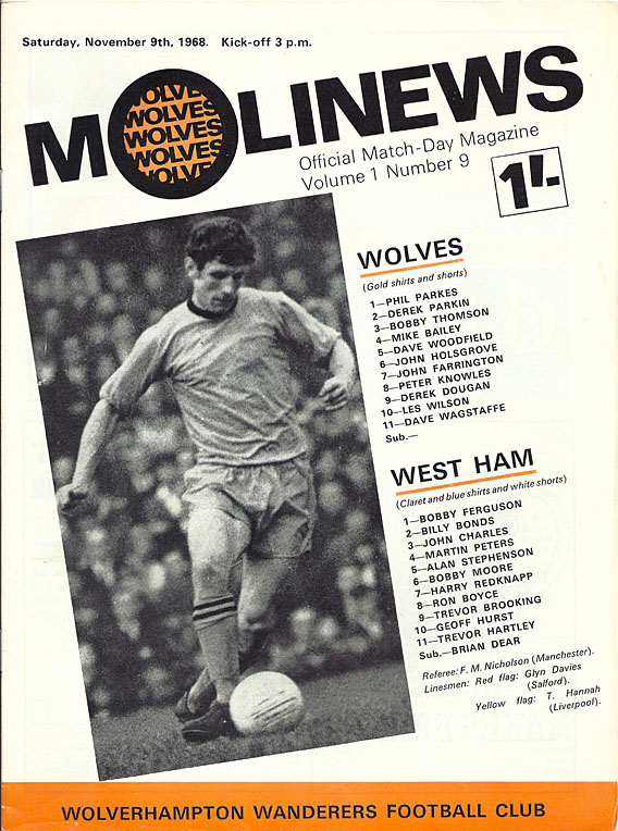 Wolves Wolverhampton Wanderers HOME programmes 1968/69 League & Cup